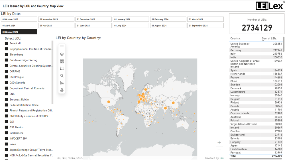 Leis Issued By LOU And Country Map View OCT